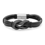 Knotted Leather Bracelet // Black