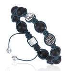 Macrame Bracelet // Dark Green Agate