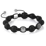 Macrame Bracelet // Black Agate