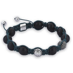 Macrame Bracelet // Dark Green Agate