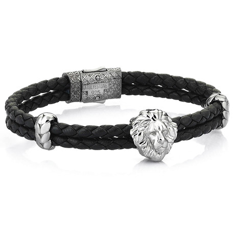 Nappa Leo Bangle // Gunmetal + Black (Small)