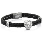 Nappa Leo Bangle // Gunmetal + Black (Small)