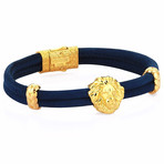 Leo Bangle // Yellow Gold + Blue (Small)