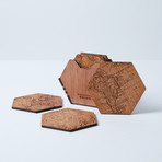 Puzzle Piece Coaster Set (World Map Edition)