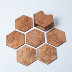 Puzzle Piece Coaster Set (World Map Edition)