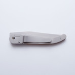 Laguiole Liner Lock Pocket Knife // Juniper Wood + Silver Blade