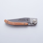 Laguiole Liner Lock Pocket Knife // Juniper Wood + Silver Blade