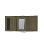 Nylon Embroidered Trifold Wallet // Olive Green