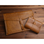 Leather MacBook Sleeve + Charger Pouch // Yellow (11" MacBook Air)