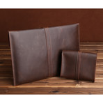 Leather MacBook Sleeve + Charger Pouch // Brown (11" MacBook Air)