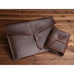 Leather MacBook Sleeve + Charger Pouch // Brown (11" MacBook Air)