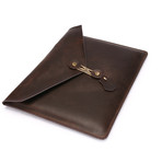 Leather MacBook Sleeve // Dark Brown (11" MacBook Air)