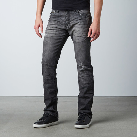 Splatter Slim Fit Denim // Faded Charcoal (30WX32L)