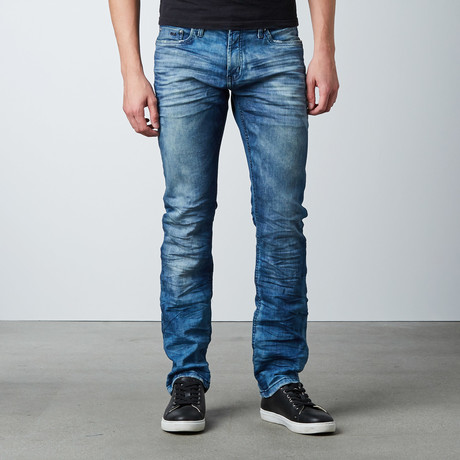 Splatter Slim Fit Denim // Light Blue (30WX32L)