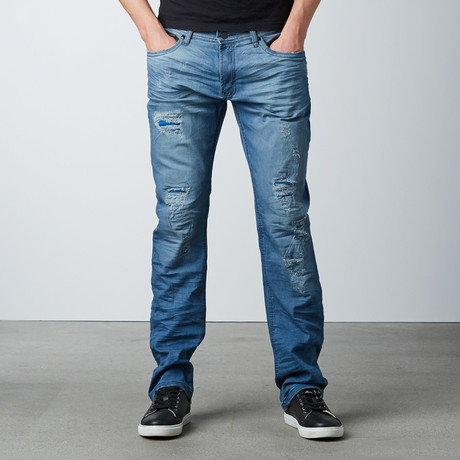 Torn Slim Fit Denim // Light Blue (30WX32L)