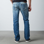 Splatter Slim Fit Denim // Acid Light Blue (33WX32L)