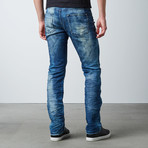 Splatter Slim Fit Denim // Light Blue (38WX32L)