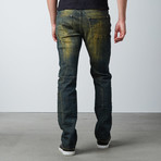 Splatter Slim Fit Denim // Dirty Mustard (32WX32L)