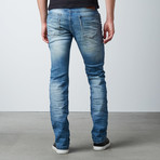 Splatter Slim Fit Denim // Faded Light Blue (38WX32L)