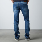 Splatter Skinny Fit Denim // Blue (33WX32L)