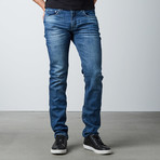 Splatter Skinny Fit Denim // Blue (33WX32L)