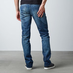 Splatter Straight Fit Denim // Medium Blue (38WX32L)