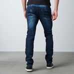 Splatter Skinny Fit Denim // Faded Medium Blue (30WX32L)