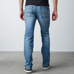 Torn Slim Fit Denim // Acid Medium Blue (38WX32L)