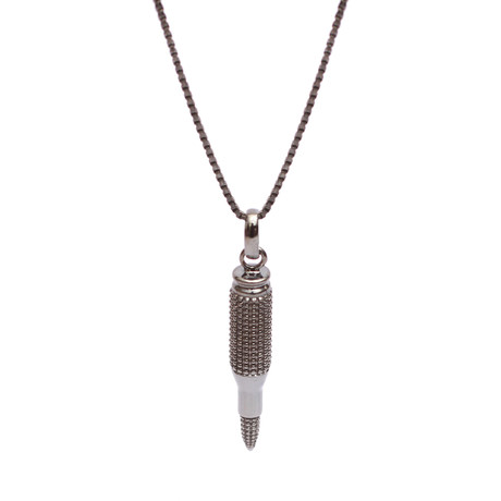 Studded Gunshot Pendant (Black Rhodium)