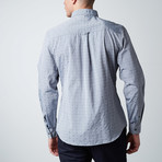 Long-Sleeve Circle Threaded Button-Up Shirt // Grey (S)