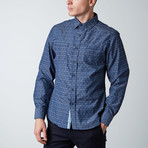 Long-Sleeve Southwest Button-Up Shirt // Navy (S)