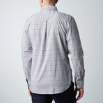 Long-Sleeve Micro Checkerboard Button-Up Shirt // Black + White (M)