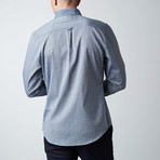 Long-Sleeve Micro Threaded Diamond Button-Up Shirt // Grey (M)