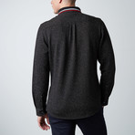 Long-Sleeve Static Knit Button-Up Shirt // Black (XS)