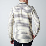 Long-Sleeve Sailor Stripe Knit Button-Up Shirt // Off White (L)