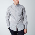 Long-Sleeve Micro Fish Bone Woven Buton-Up Shirt // Grey (XS)