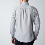 Long-Sleeve Micro Fish Bone Woven Buton-Up Shirt // Grey (XS)