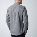 Long-Sleeve Tessellation Woven Button-Up Shirt // Black + White (L)