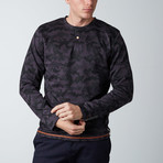 Camo Knit Henley // Faded Black (L)