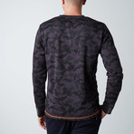 Camo Knit Henley // Faded Black (L)