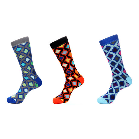 Dress Socks // Pixel Diamonds // Pack of 3