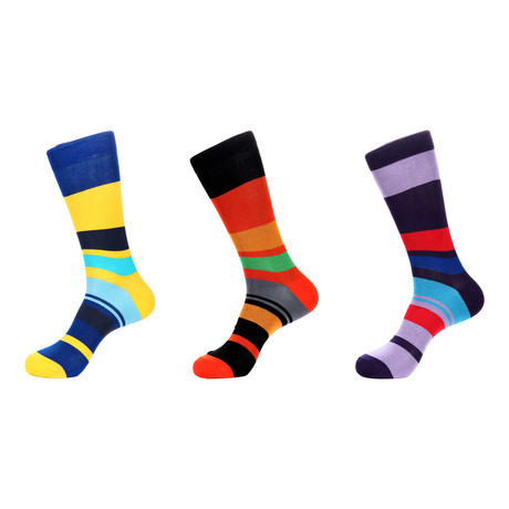 Dress Socks // Color Block // Pack of 3