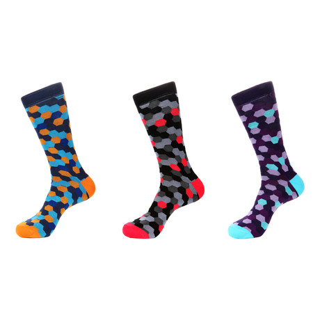 Dress Socks // Hexagon // Pack of 3
