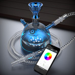 Narshisha // Modern Acrylic Hookah + Bluetooth LED // Blue