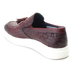 Leather Basket Weave Tassel Loafer Sneaker // Bordeaux (Euro: 45)