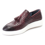 Leather Basket Weave Tassel Loafer Sneaker // Bordeaux (Euro: 42)