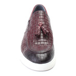 Leather Basket Weave Tassel Loafer Sneaker // Bordeaux (Euro: 40)