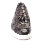 Leather Basket Weave Tassel Loafer Sneaker // Brown (Euro: 45)