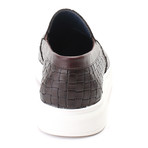 Leather Basket Weave Tassel Loafer Sneaker // Brown (Euro: 40)