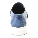 Leather Basket Weave Tassel Loafer Sneaker // Blue (Euro: 45)